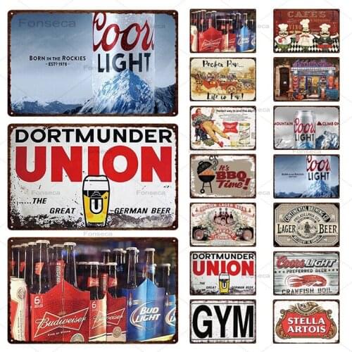 Ice Beer Metal Sign Vintage Tin Plaque Bar Pub Decoration Metal Poster Home Decoration Wall Art Iron Painting 20x30cm