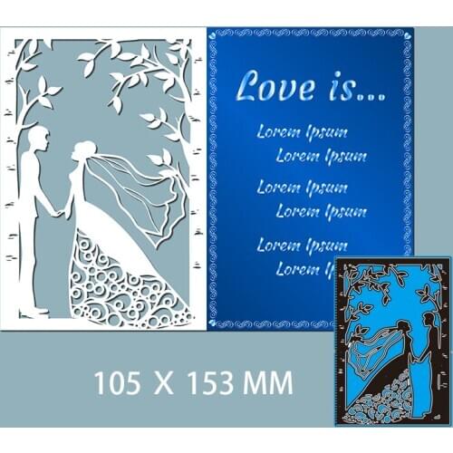 105*153mm WEDDING CARD new Metal Cutting Dies for decoration card DIY Scrapbooking stencil Paper Craft Album template Dies