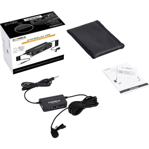 Comica CVM-SIG V05 Microphone Single Lavalier Microfone with stepless Gain universal for iphone smartphone Canon Nikon camera