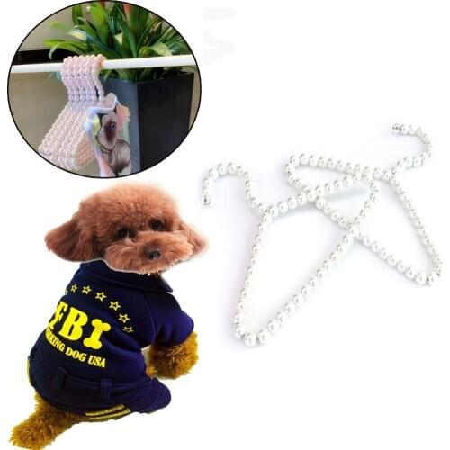 Fashion Pet Pearl Hanger Dog Puppy Clothes Stainless Steel Kids Baby Hangers Cat Durable Clothing Rack Pets Accessories