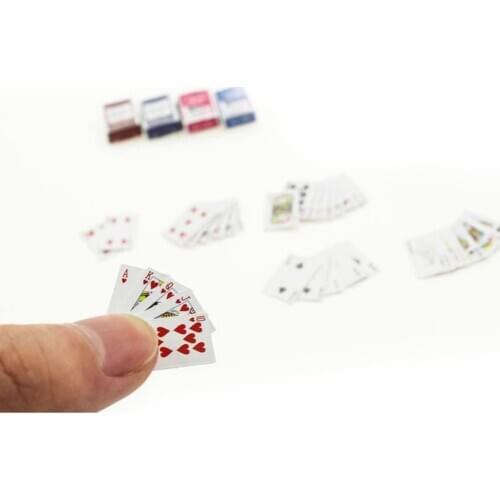 Pack of 2 Dollhouse 1/12 Miniature Decoration Card Deck Miniature Games Bridge