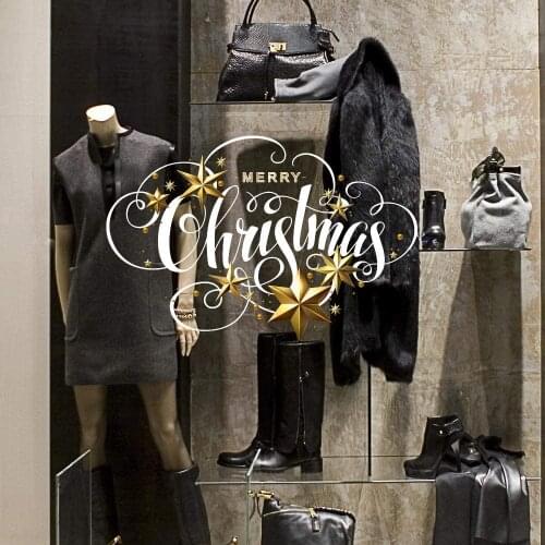 CRNT0006 window sticker Christmas 100% decoration for window shopping stores, without glue, repositionable and reusable at will