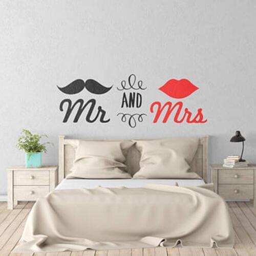 Mr and Mrs Bedroom decal Living Room Decoration Removable Modern Minimalism Wall Sticker For Bedroom Home Decor L553