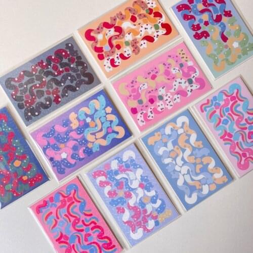 NEW Ins Blingbling Ribbon Series Stickers Shiny Laser Colorful Collage Stationery Star Photo Card Border Diy Decorative Sticker