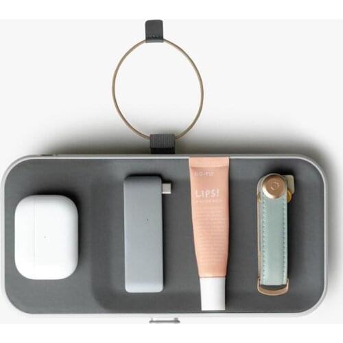 New Orbitkey Nest | Portable and Customizable Desk Organizer Case with an in-Built Wireless Charger | Movable Dividers | Ash