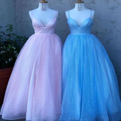 Sparkle Sequins Prom Dress 2020 Ballgown Long Military Ball Formal Pageant Quince Gowns 2k20 Spaghetti Lace-Up Back Sleeveless