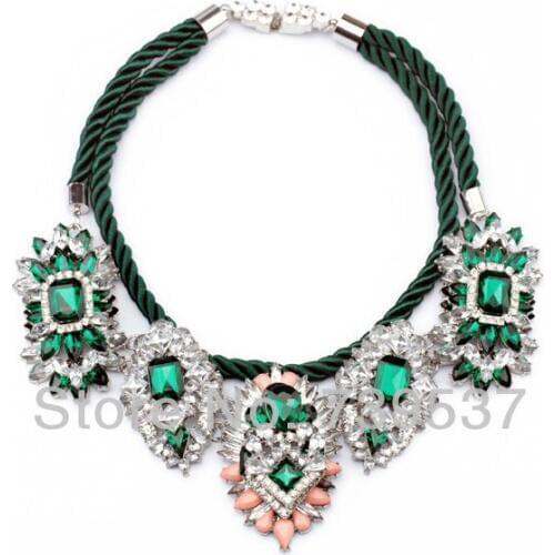 Luxury Beautiful Green Noble Green Muiti-Layer Shourouk Collar Necklace
