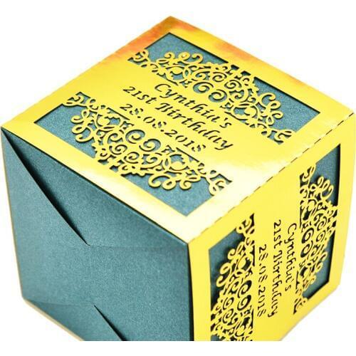 Wedding Gift Idea Product Laser Cut Door Gift Cube Sleeve Favor Candy Box