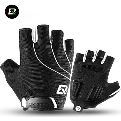 Rockbros Half Finger Cycling Gloves Ultralight Breathable Anti-shock MTB Road Bike Gloves Spring Summer Bicycle Gloves