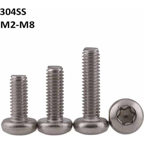 304 Stainless Steel Button Head Torx Screws Six-Lobe Pan Head Bolts Round Security Anti Theft Screw M2 M2.5 M3 M4 M5 M6 M8