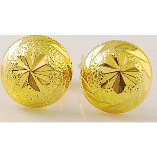 New Arrival 24k Gold Color Filled Mushroom Round Stud Earrings For Women Fashion Jewelry Birthday Gift