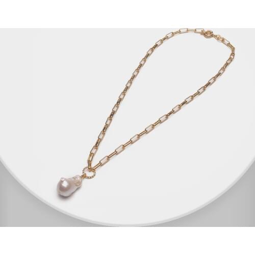 XL30726-i23 Amorita boutique trendy women long chain natural pearl necklace