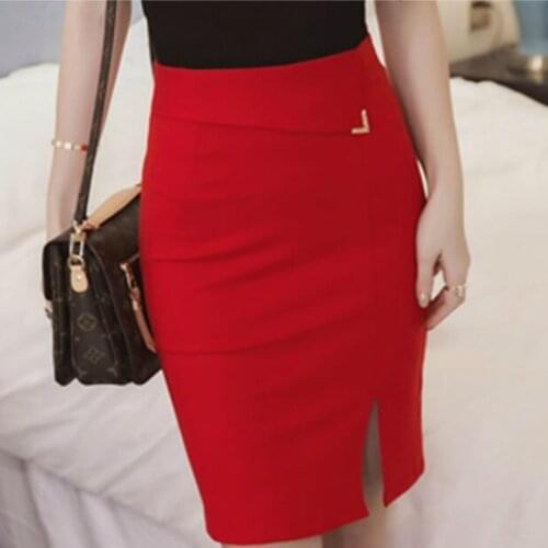 Plus Size 5XL Casual Skirt Faldas Women Sexy Elastic High Waist Pencil Skirt Step Office Pencil Skirt Women Saias Skirts