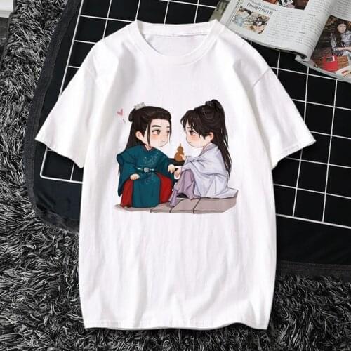WORD OF HONOR Cosplay Shan He Ling Funny T-shirts Tian Ya Ke Wen Kexing White Print Summer Tshirt Casual T Shirt For Women CS600
