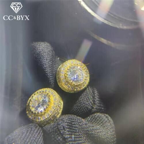 Stud Earrings For Women S925 Silver Jewelry Round Cubic Zirconia Ear Studs Wedding Engagement Accessory Drop Shipping CCE703