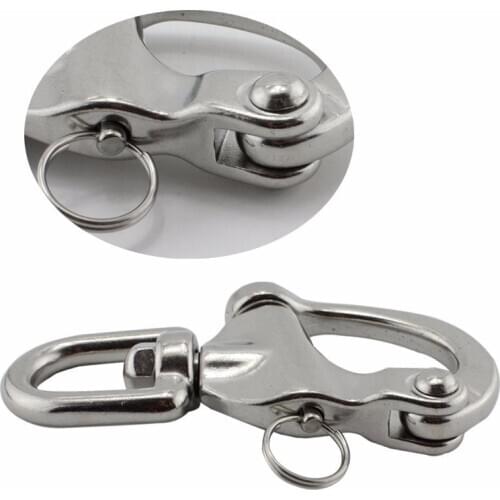1PC D Ring Type Swivel Snap Hook Rotary Shackle 316 Stainless Steel Quick Release Boat Anchor Chain Eye Shackle