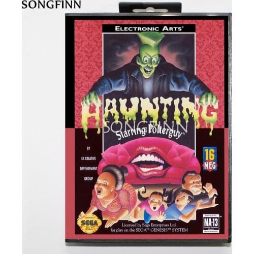 16 bit MD Memory Card With Box for Sega Mega Drive for Genesis Megadrive - Haunting starring Polterguy