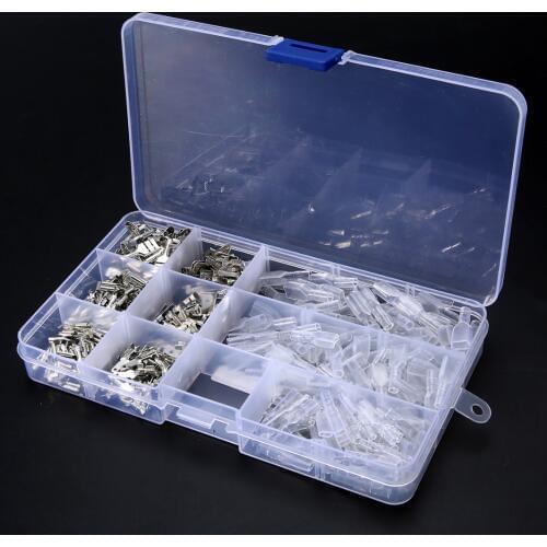 270pcs 2.8/4.8/6.3mm Insulated Female Male Spade Crimp Terminals Sleeve Wrap Connector Electrical Wire Crimp Terminal Assort Set