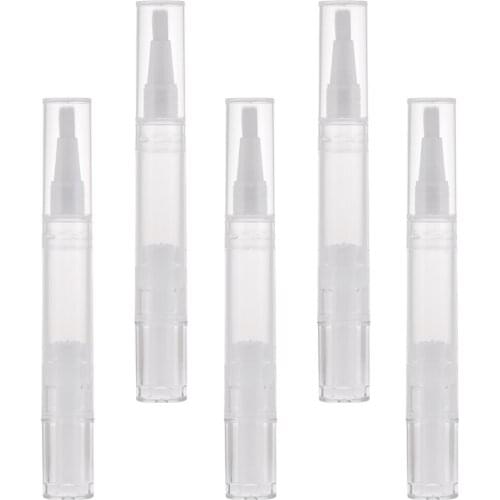 5x Empty Twist Pen with Brush Nail Polish Eyelash Growth Oil Container Tube