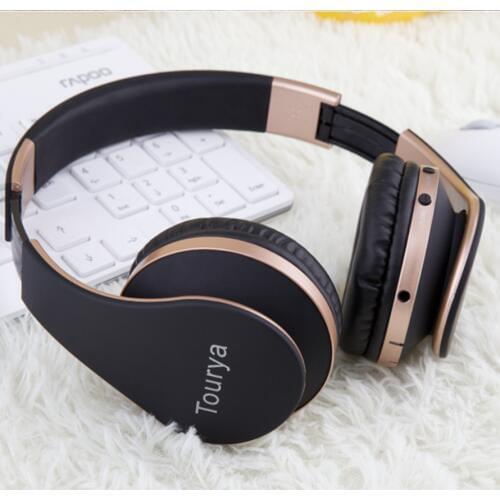 Tourya B2 Wireless Headphones Bluetooth Headset Foldable Headphone Earphones With Microphone Support TF Card For Tv Cellphone Pc