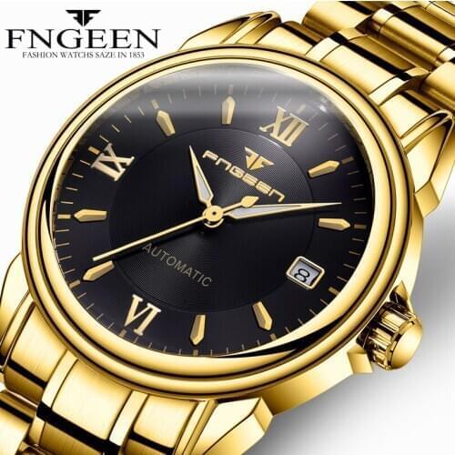 2020 Mechanical Watches for Men Top Brand Gold Luxury Calendar Wristwatch Man Automatic Steel Watches Skeleton Relogio Masculino