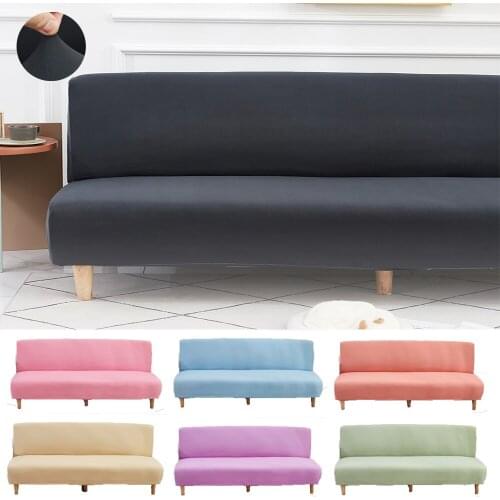 Dark Gray Color Folding Sofa Bed Cover Without Armrest Spandex Elastic Decorative Seat Furniture CouchCover for Living Room