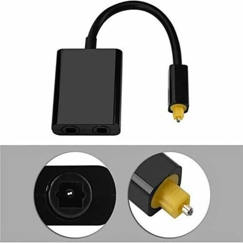 1 to 2 Digital Audio Converter Splitter Cable Optical Fiber Adapter for Toslink Portable Digital Audio Switcher Converter
