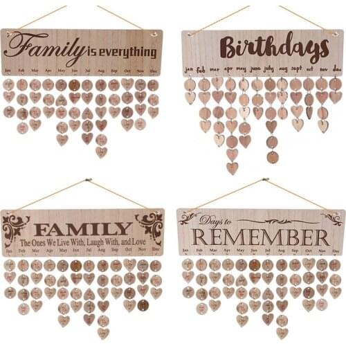 Wooden calendar birthday party home decoration pendant manually hang act crafts