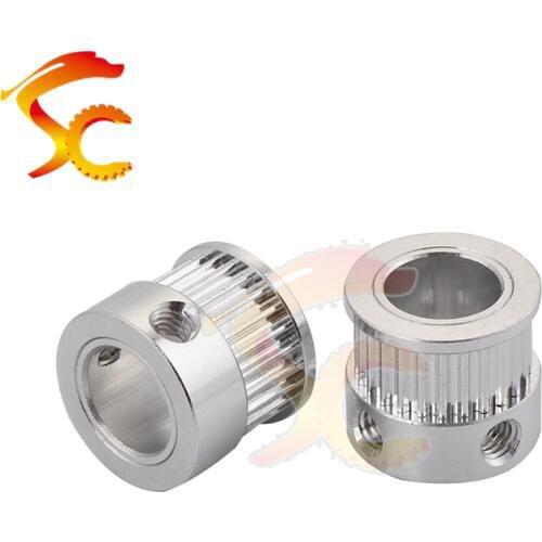 2PCS 3D Printers Parts printer pulley GT2 25 teeth bore 6mm /10mm 2GT 25teeth timing pulley fit for GT2 belt width 6mm