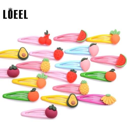 2Pcs/Lot Children Cute Cartoon Fruit Hairpins Cherry Strawberry Hair Clips Scrunchies Headbands for Girls Kids Hair Accessories