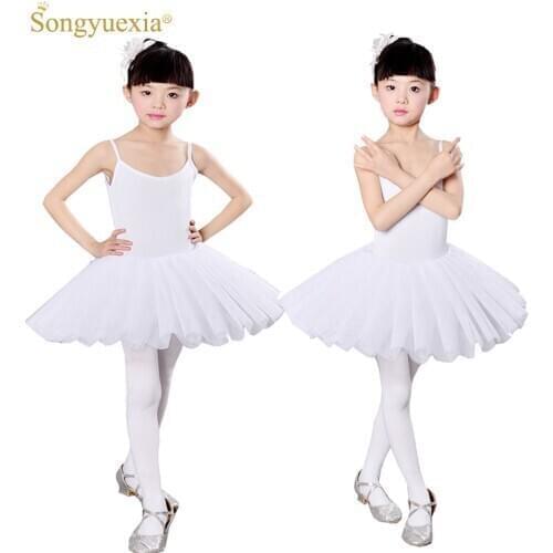 SONGYUEXIA Children Ballet Leotard dress Little Swan Costume white Leotard professional ballet tutu skirt Ballet Dancing Dress