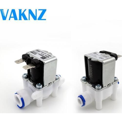 Electric Plastic Solenoid Valve 12V 24V Normal Closed 1/4" 3/8" Hose Pipe Quick Conntection RO Water Reverse Osmosis System