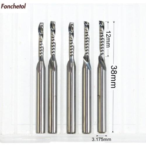 3.17mm*2mm*12-1 flute down cut milling cutter,woodworking router bit,cnc solid carbide PVC,acrylic end mill,left spiral knife