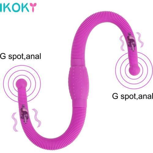 Flexible Strapon Dildo Vibrators for Women Double Head G-spot Anal Sex Toy for Couple Lesbian Sex Toys Gay vaginal massager