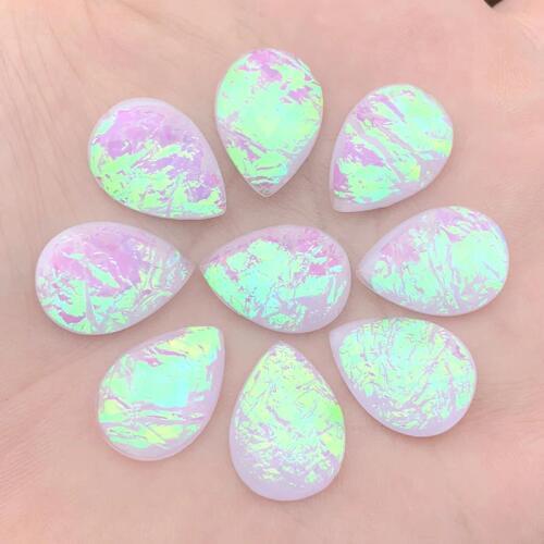15pcs Resin Teardrop Natural cabochon stone cabochon without holes -12mm -E170