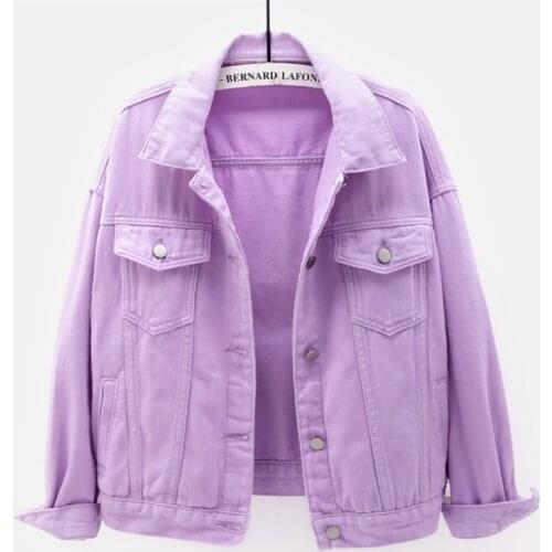Women Jackets 2021 New Spring Outwear Denim Coat Solid Turn Down Collar Cotton Jacket for Female Plus Size S-3XL