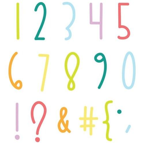 Opposites Attract Numbers and Characters Metal Cutting Die Scrapbook Embossed Paper Card Album Craft Template Cut Die Stencils