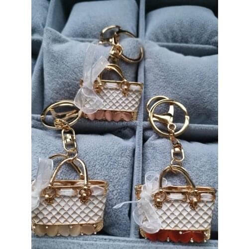 Min.15$ mix order Rhinestone handbag should bag Keychain key ring zinc alloy diy 48mm*49.5mm