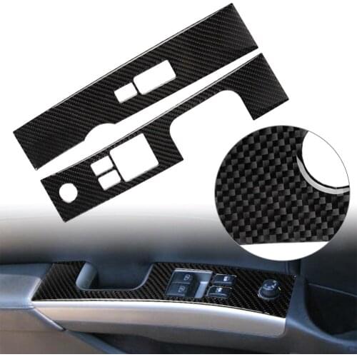 Carbon Fiber Auto Interior Window Lift Switch Panel Cover Trim For Nissan 350Z 2006 2007 2008 2009 ABS Plastic LHD Only