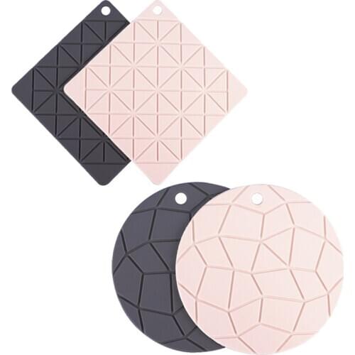 1Pcs Tortoise Pattern Tableware Pad Gray/Apricot Nordic Style Heat Resistant Insulation Plate Mat Multi Purpose Round/Square