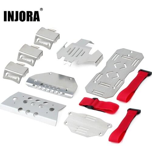 INJORA Stainless Steel Chassis Armor Axle Protector Skid Plate for 1/10 RC Crawler Traxxas TRX-6 G63 6X6