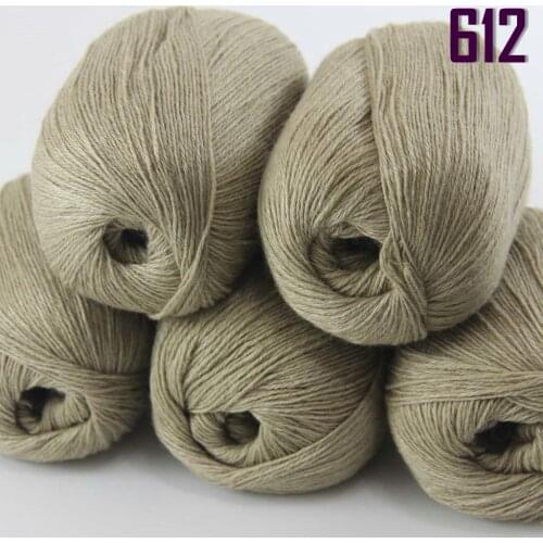 Sale New 5 X50g Balls High Quality 100% pure cashmere luxury warm soft hand knitting Yarn 233-612-5 Sand