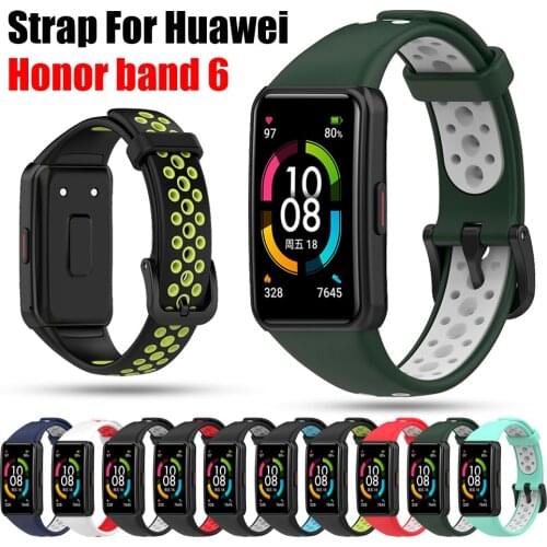 Many colors new Silicone watch Straps For Huawei Honor band 6 smart watchband Replacement Bracelet for Huawei band 6 Watchbands