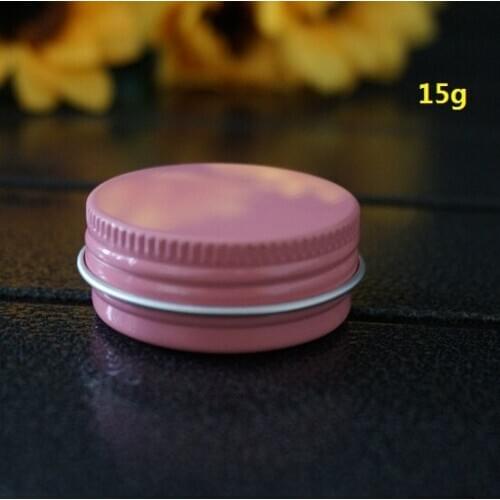 15g 39*18mm Pink Round Aluminum Box Metal Tin Cans DIY 15ml Cream Refillable Jar Tea Aluminum Pot Empty Pink Containers