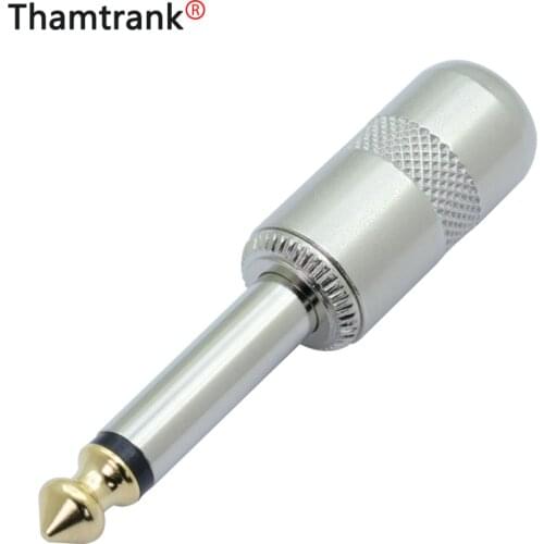 50pcs 6.35MM Plug for electric guitar pedal 6.35MM straight Mono Male Plug Wire Connector Audio Jack