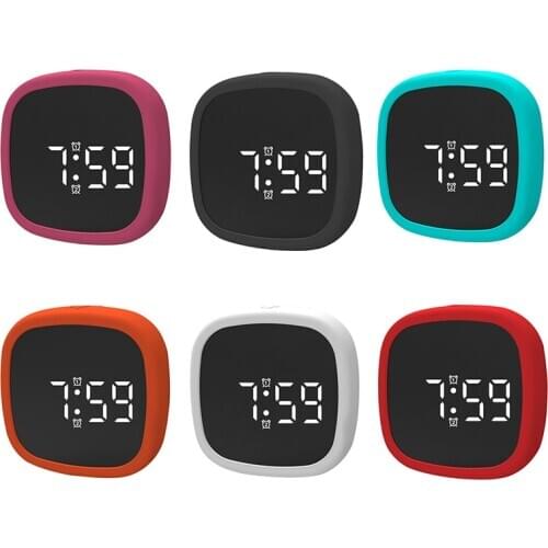 Silicone LED Mute Alarm Clock Office Bedside Shockproof Digital Alarm Clock Interior Decoration Sound Control Clocks 2021 New