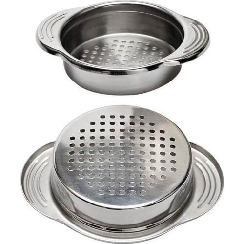 2-Pack Stainless Steel Food Can Drainer Strainer, Sieve Tuna Can Oil Press Tuna Can Oil Squeezer Oil Drainer Can Opener, Can Str