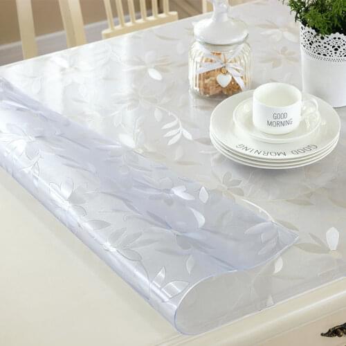 Nordic Tablecloth Waterproof Desk Dining Table Cover Table Protective Mat Soft Glass Oil-proof Transparent Cosmos PVC Tablecloth