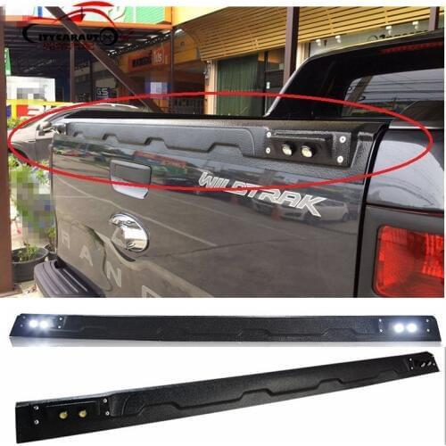 CITYCARAUTO LED BLACK REAR SPOILER TAIL WING TRUNK COVER FIT FOR RANGER T6 T7 TXL 2012-2017 PICKUP REAR SPOILERS WITH LED