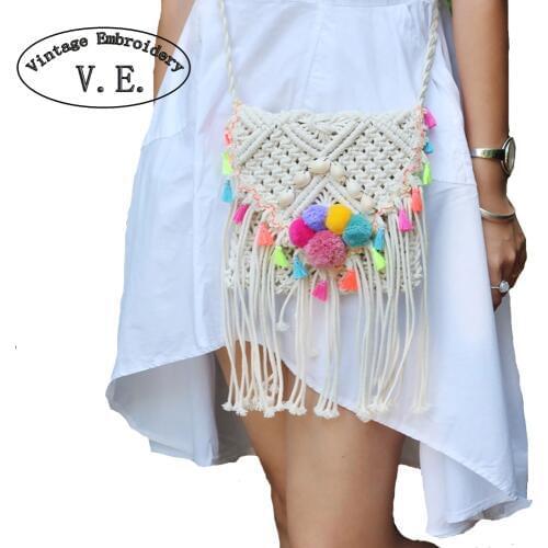Vintage Embroidery Fringed Bags For Women